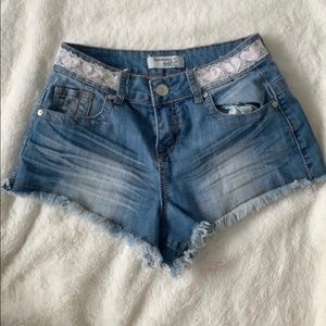 Harmony & Havoc Lace Denim Jean Shorts